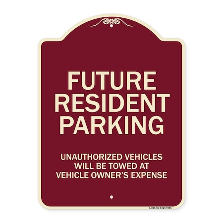 Signmission Designer Series-Unauthorized Vehicles Will Be Towed Burgungy, 24" x 18", BU-1824-9746 A-DES-BU-1824-9746